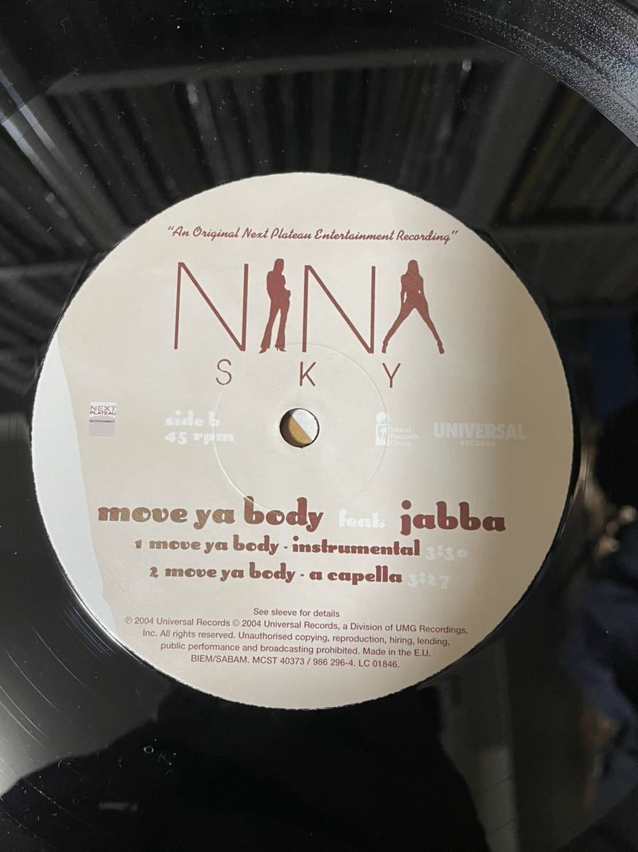 NINA SKY / MOVE YA BODY 12inch LP レコード / INST インスト アカペラ 収録盤 / ニーナ・スカイ / レゲエ /_画像4