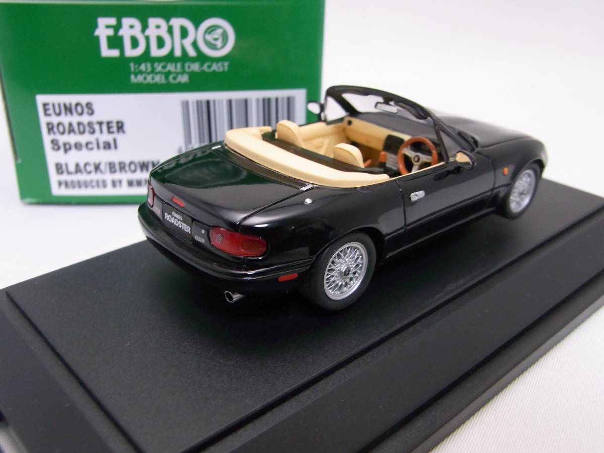 ★貴重!Vスペシャル!★EUNOS ROADSTER V-Special with BBS wheel 1996 Black/Brown 1/43【NA6CE/NA8C ユーノスロードスター】590★検:MX-5_画像2