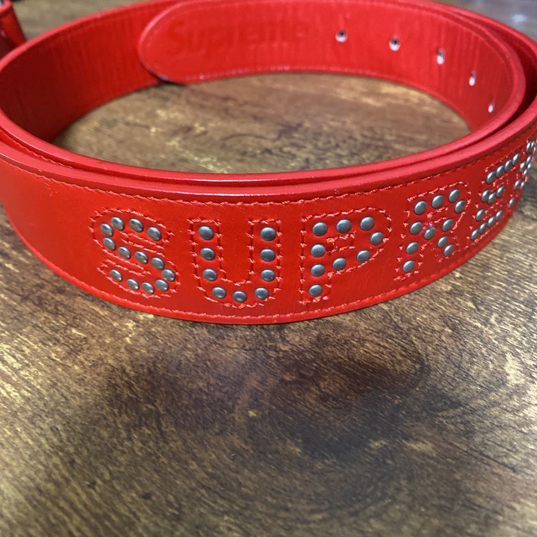 Supreme 18SS STUDDED LOGO BELTベルト