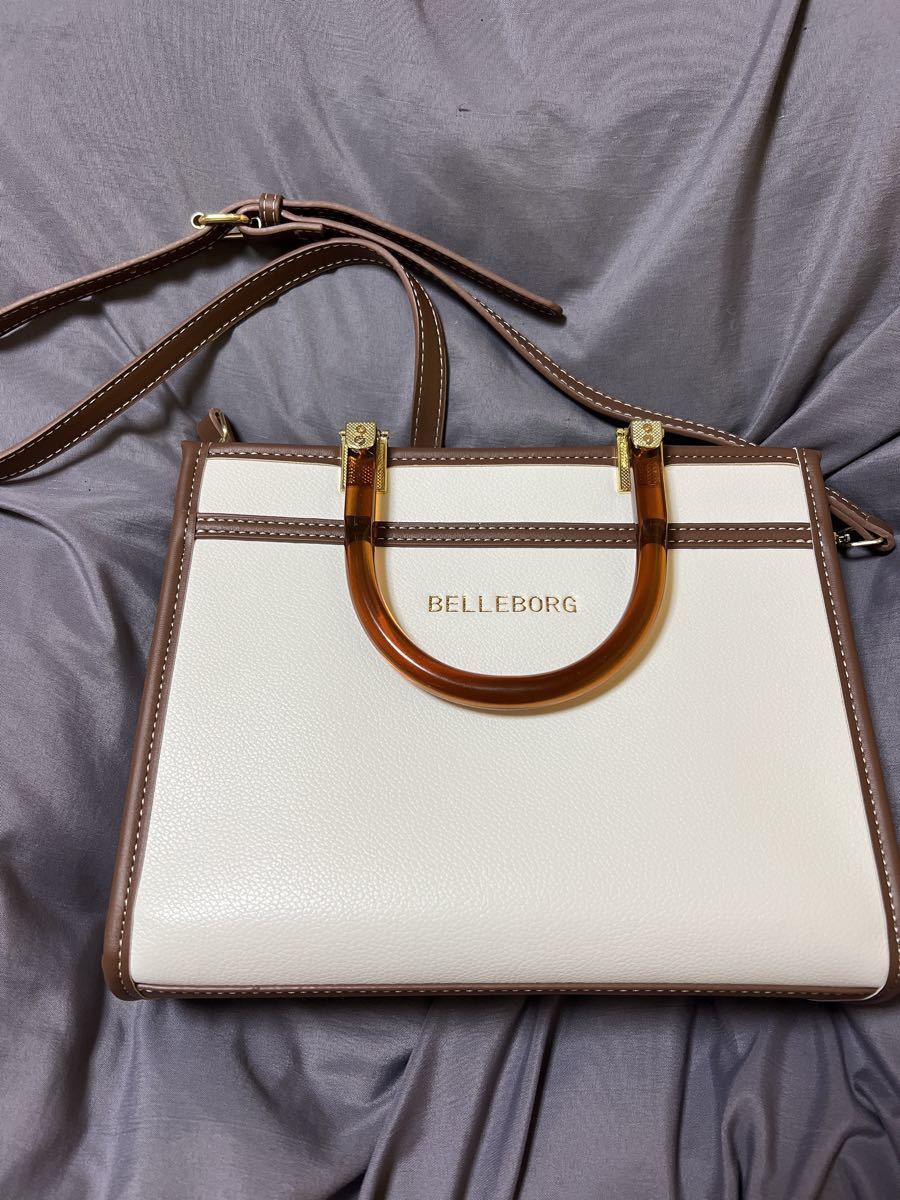 BELLEBORG コントラストバインディング サッチェルバッグ