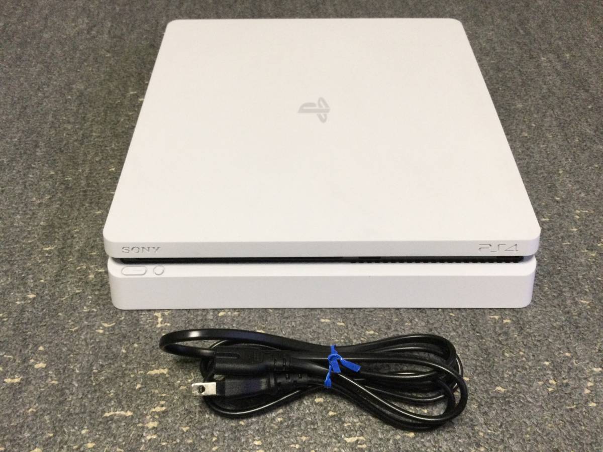 (）SONY プレイステーション4 PS4本体 500GB CUH-2100AB02 グレイシャー・ホワイト 本体のみ 状態B ややキズあり (送料無料）