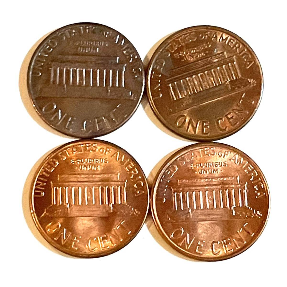 硬貨 アメリカ 1セント 4枚 1985 1990 1994 アンティーク コイン　k225238_画像2