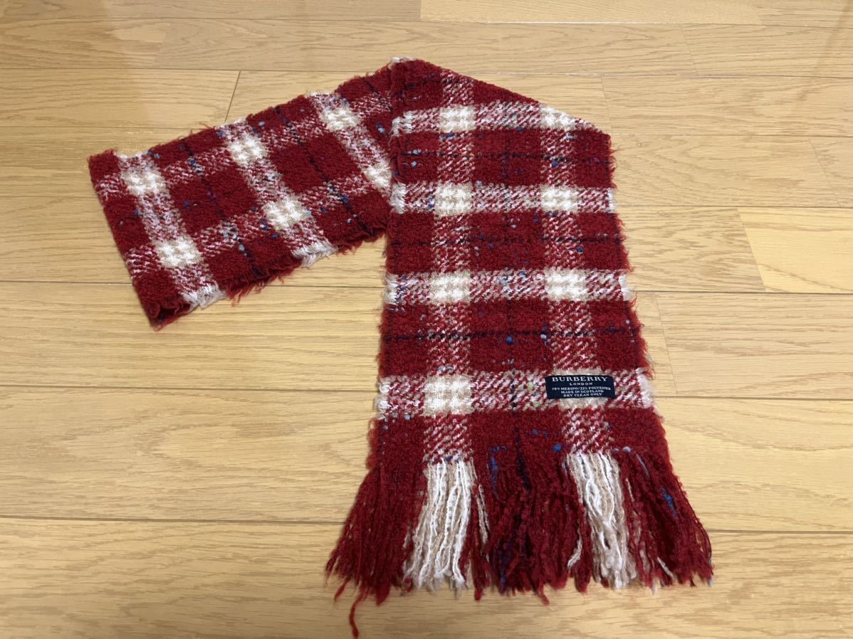 BURBERRY バーバリー マフラー メリノウール78% ポリエステル22% 細長