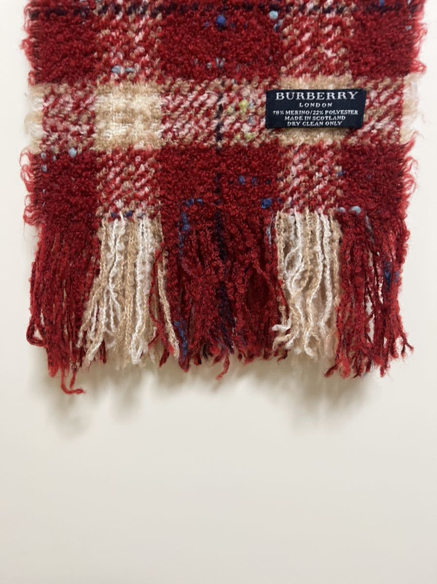 BURBERRY バーバリー マフラー メリノウール78% ポリエステル22% 細長
