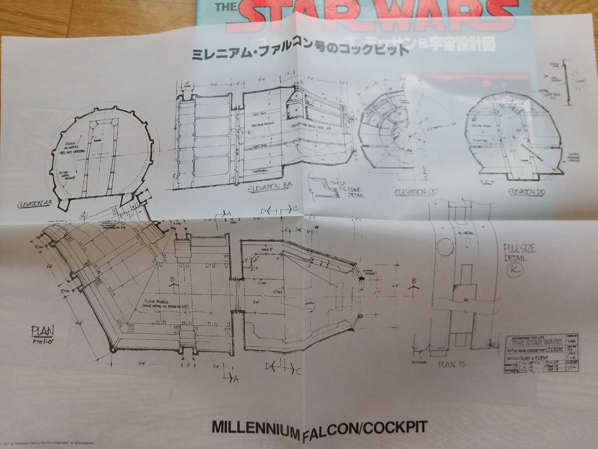  Star Wars te sun & cosmos design map design map 6 sheets attaching BANDAI 1978 year the first version George .n stone sketchbook STAR WARS