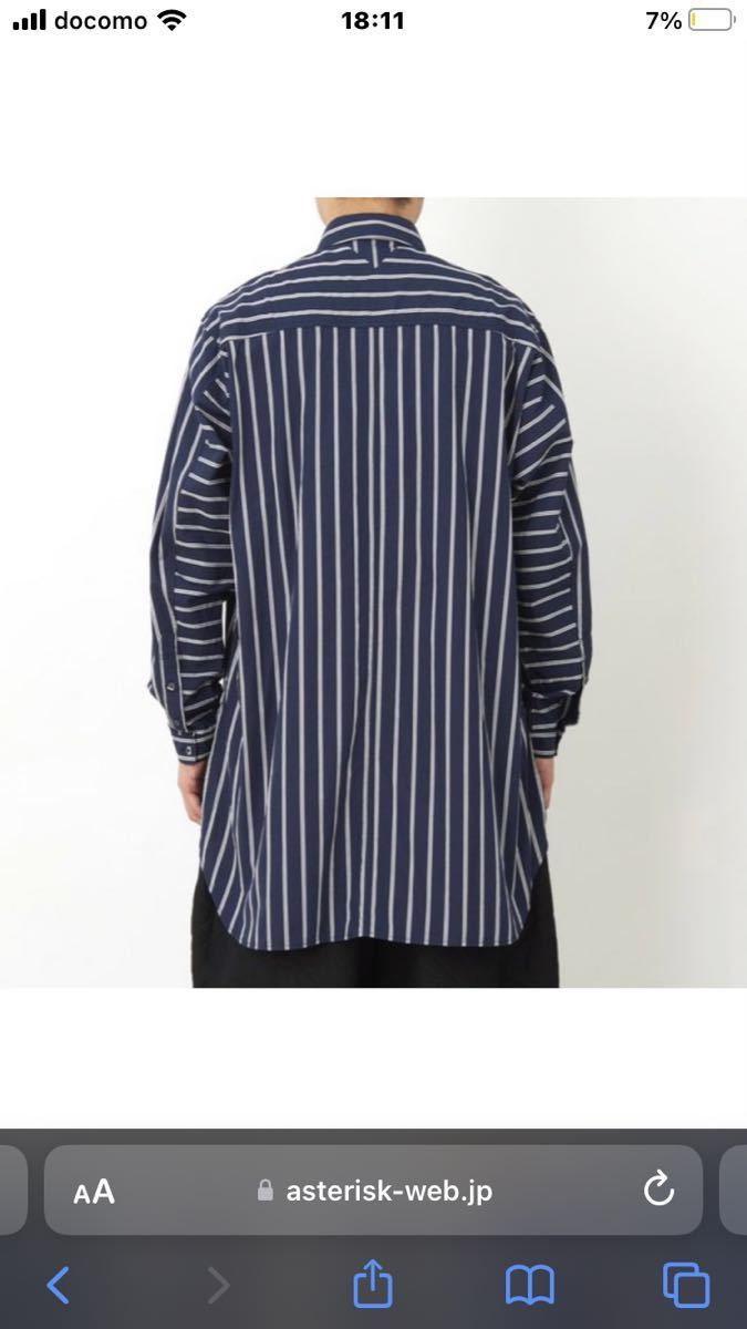 White Mountaineering stripe long pullover shirt ホワイトマウンテニアリング　SIZE2（L）ロングシャツ_画像5
