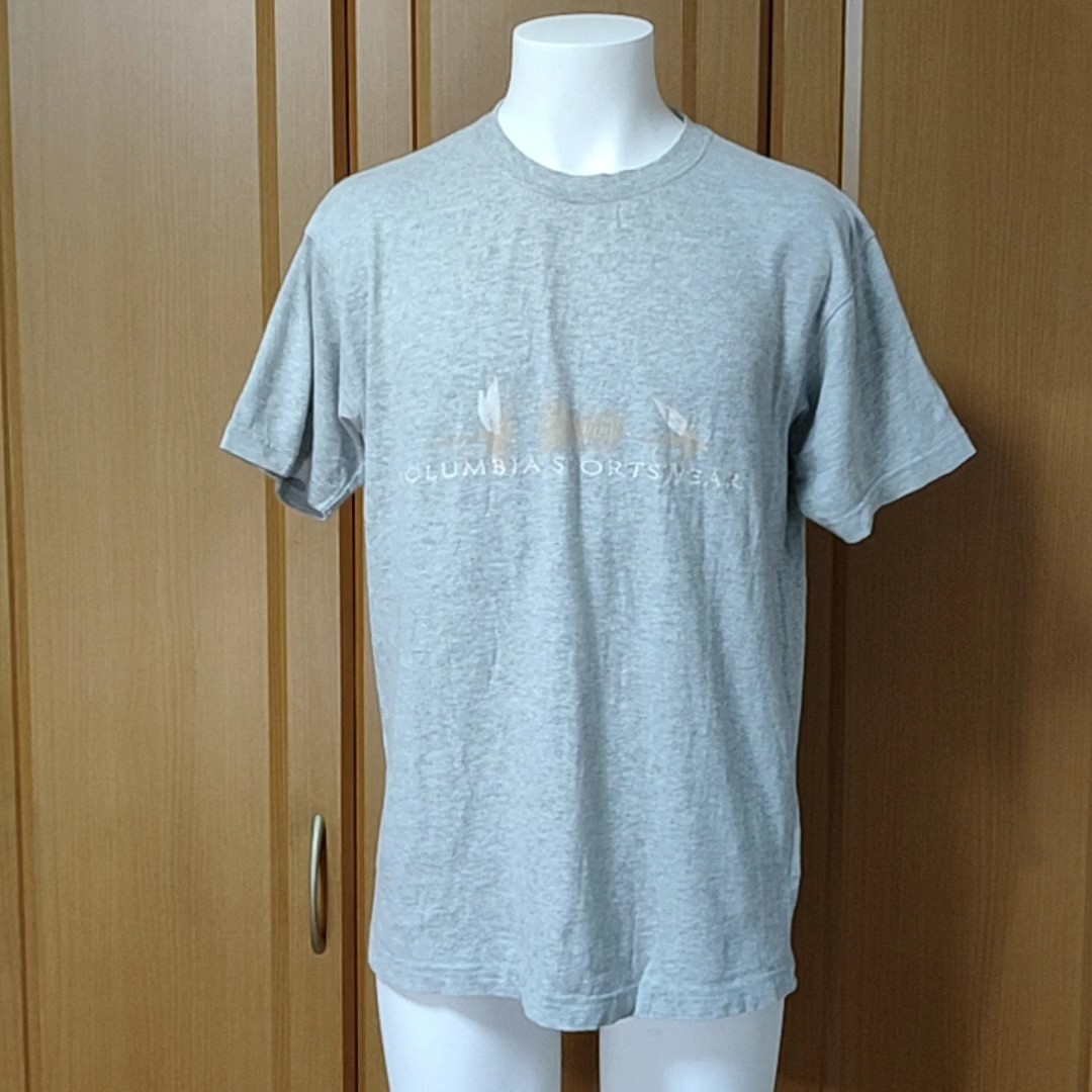 コロンビア半袖TシャツM 霜降りライトグレー COLUMBIA SPORTSWEARロゴは贅沢刺繍仕上げ 国内正規品 