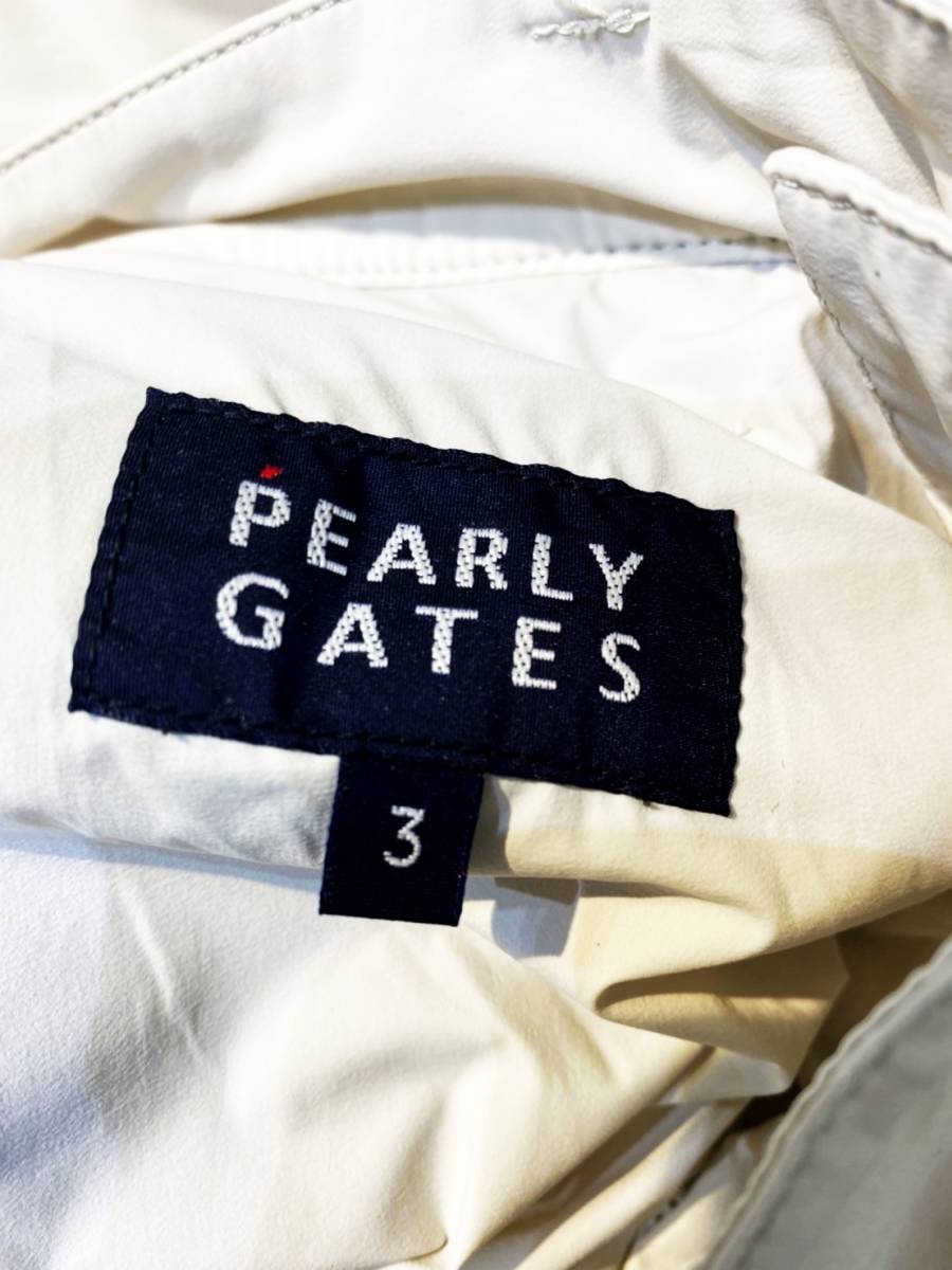 1円スタート PERLY GATES パーリーゲイツ 人気 スマイリー ニコちゃん 89　ワッペン 053－7131151 刺繍 ロゴ入 中綿 パンツ　サイズ3_画像9