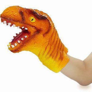 パペット 恐竜 リアル 手袋 グローブ (イエロー)_画像1