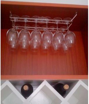  wine glass holder simple made of stainless steel two row type (50cm)