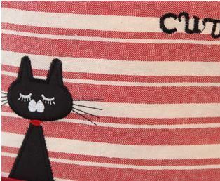  apron border black cat pair trace man and woman use ( red group )