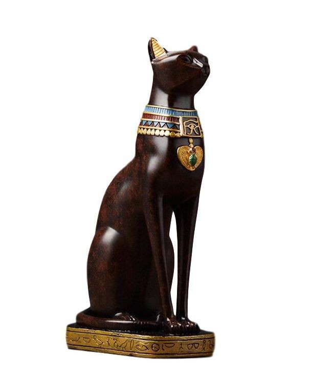 置物 古代エジプト 猫神 民族風 大サイズ (レッド系)_画像1