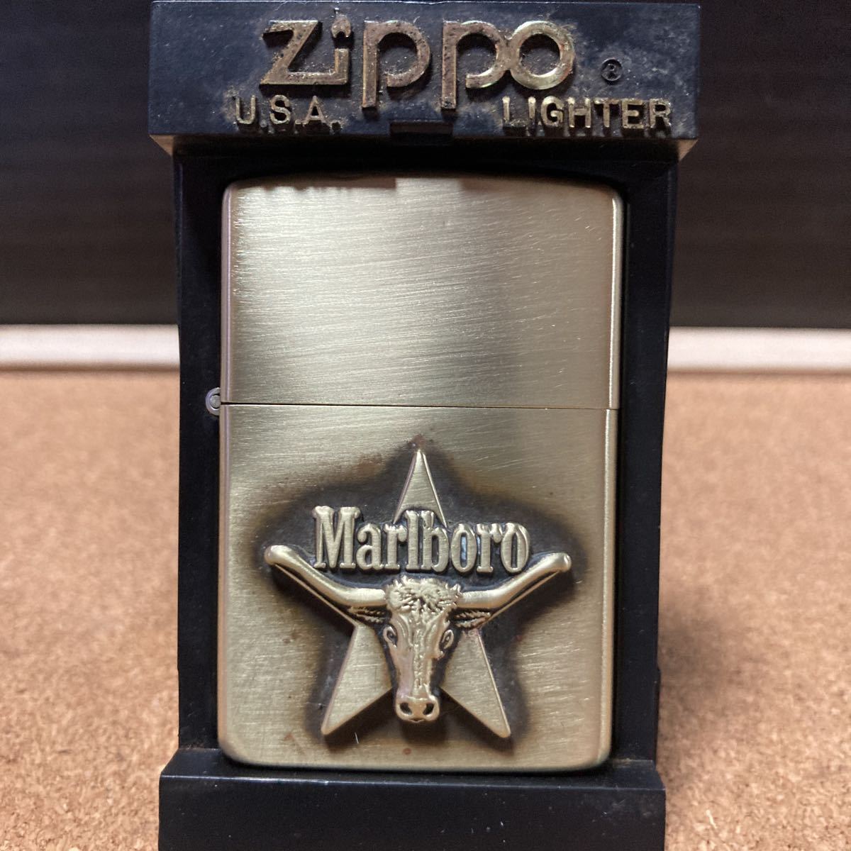 希少 マルボロ ロングホーン zippo Marlboro ソリッドブラス 1992年製 ジッポ ZIPPO ジッポー ヴィンテージ ビンテージ