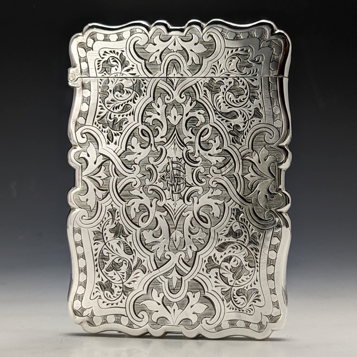 でおすすめアイテム。 1872年 英国アンティーク Marson Frederick 55g 純銀（925シルバー）カードケース 装身具