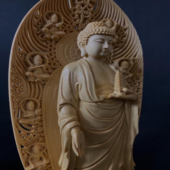 最高級品 高43cm 総檜材 仏教工芸品 木彫仏教 精密彫刻 極上品 仏師 