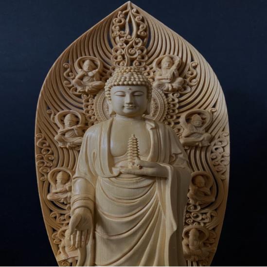 最高級品 高43cm 総檜材 仏教工芸品 木彫仏教 精密彫刻 極上品 仏師 
