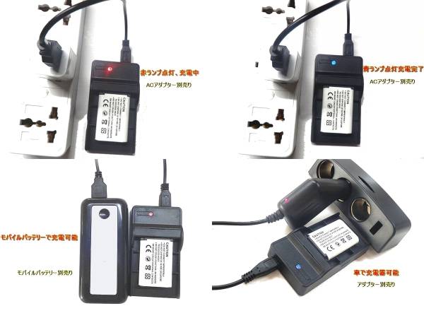 新品 SONY ソニー NP-BY1 / NP-BK1 用 USB 超軽量 バッテリーチャージャー 急速 互換充電器 BC-TRX_純正・互換バッテリー共に充電可能
