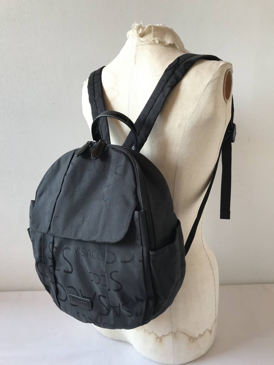  beautiful goods *Y\'SACCSi rucksack nylon monogram backpack black *