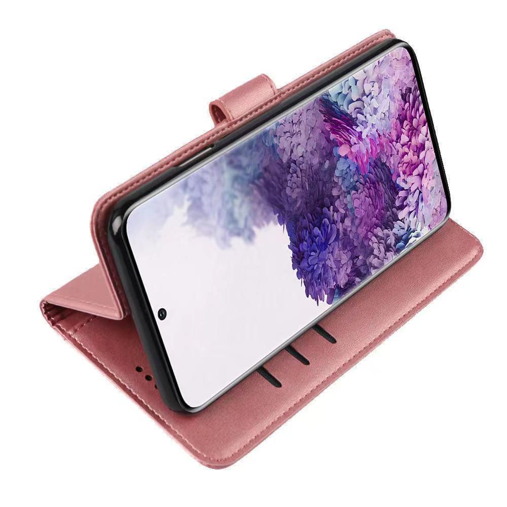 Galaxy S20 ultra　手帳型　本革風　強力マグネット　ピンク