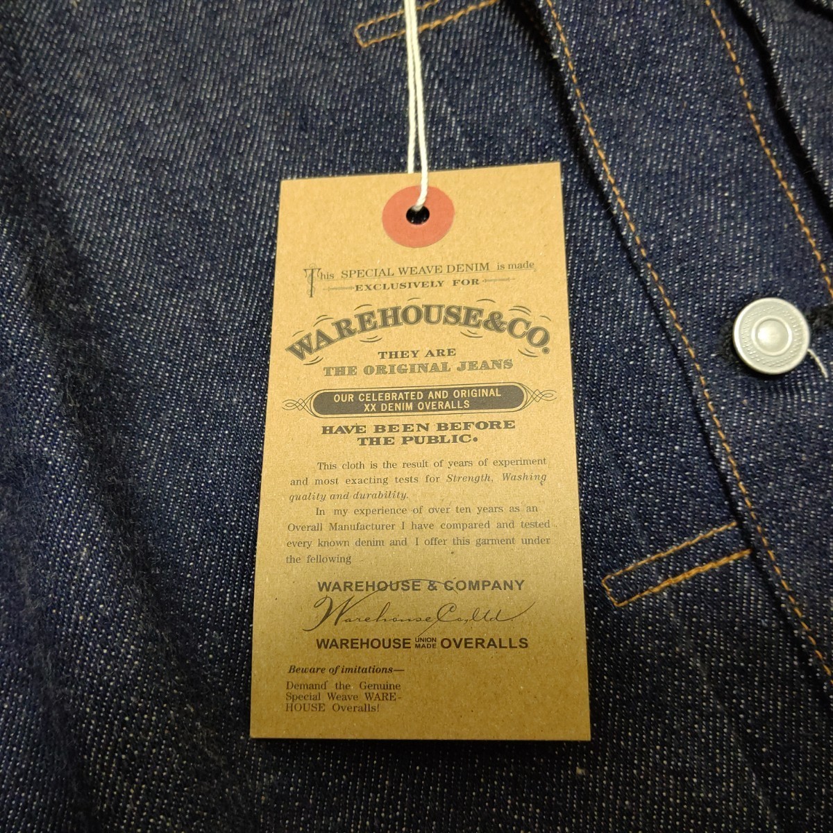 Lot 2001XX【1920'S MODEL】Size:46(T-BACK) NONWASH WAREHOUSE & CO