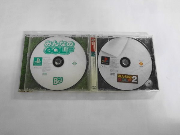 PS21-429 ソニー sony プレイステーション PS 1 みんなのGOLF 1 2 セット みんゴル レトロ ゲーム ソフト ケース割れあり 取説なし_画像1