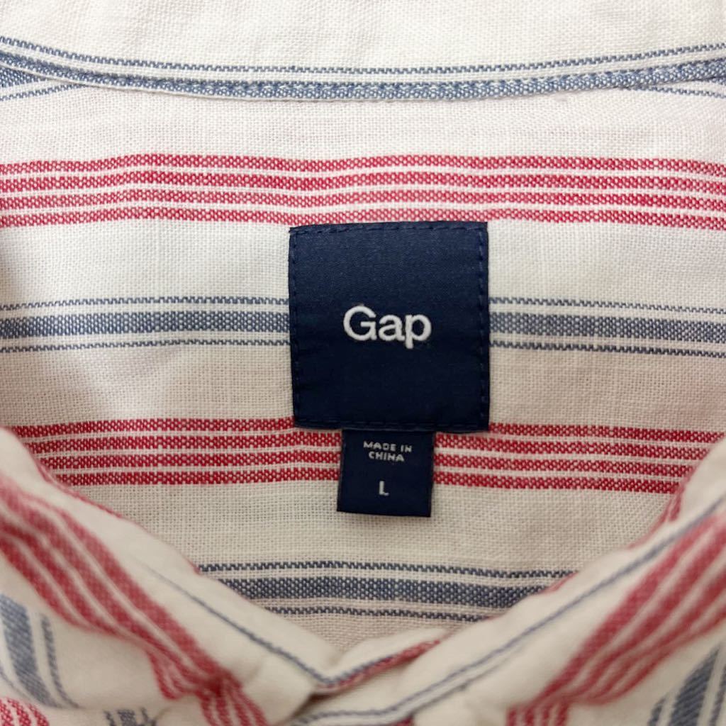 Gap ギャップ 半袖シャツ ストライプシャツ Lサイズ_画像3