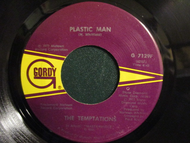 The Temptations ： Plastic Man 7'' / 45s ★ Motown - Gordy ☆ c/w Hurry Tomorrow (( 落札5点で送料無料_画像1