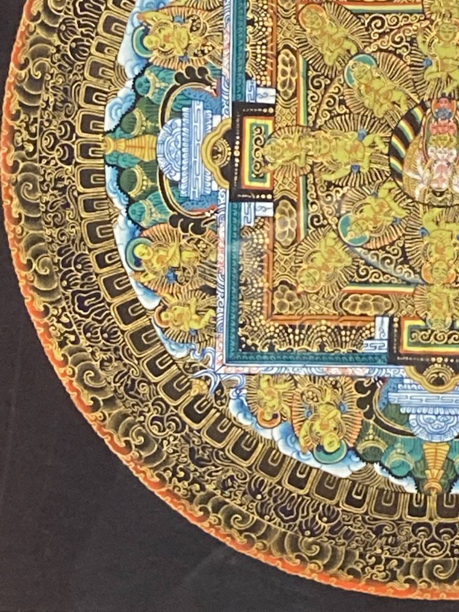 曼荼羅は超細かな金彩曼陀羅 本場チベットのダンドゥレ・ラマ作 購入 