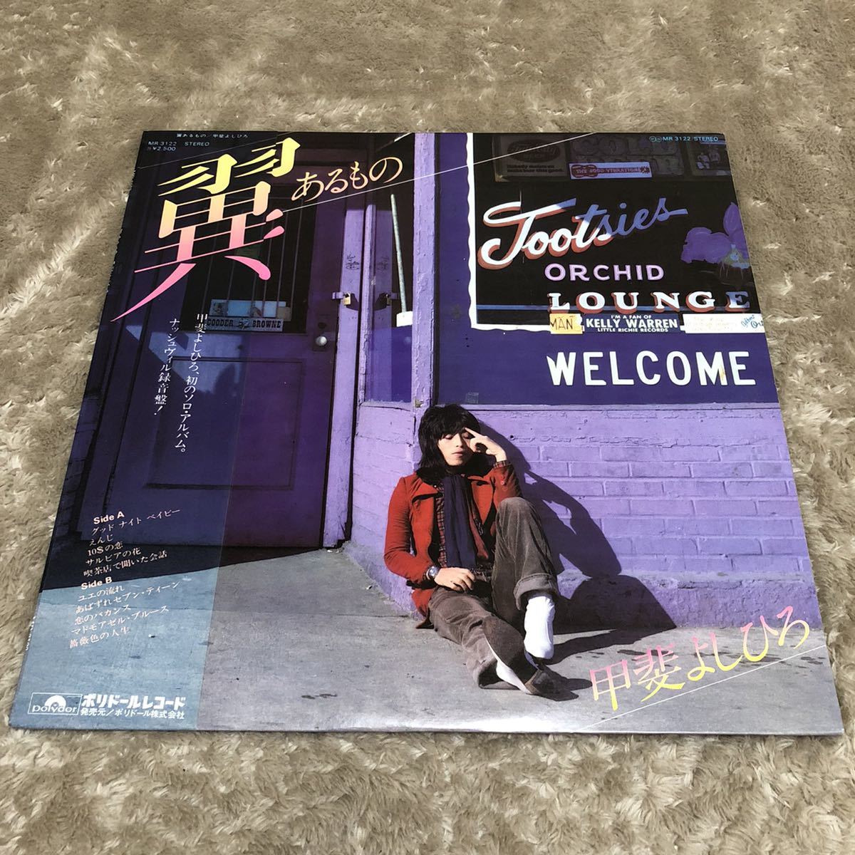 帯付】甲斐よしひろ翼あるもの/ LP レコード/ MR3122 / 歌詞カード有