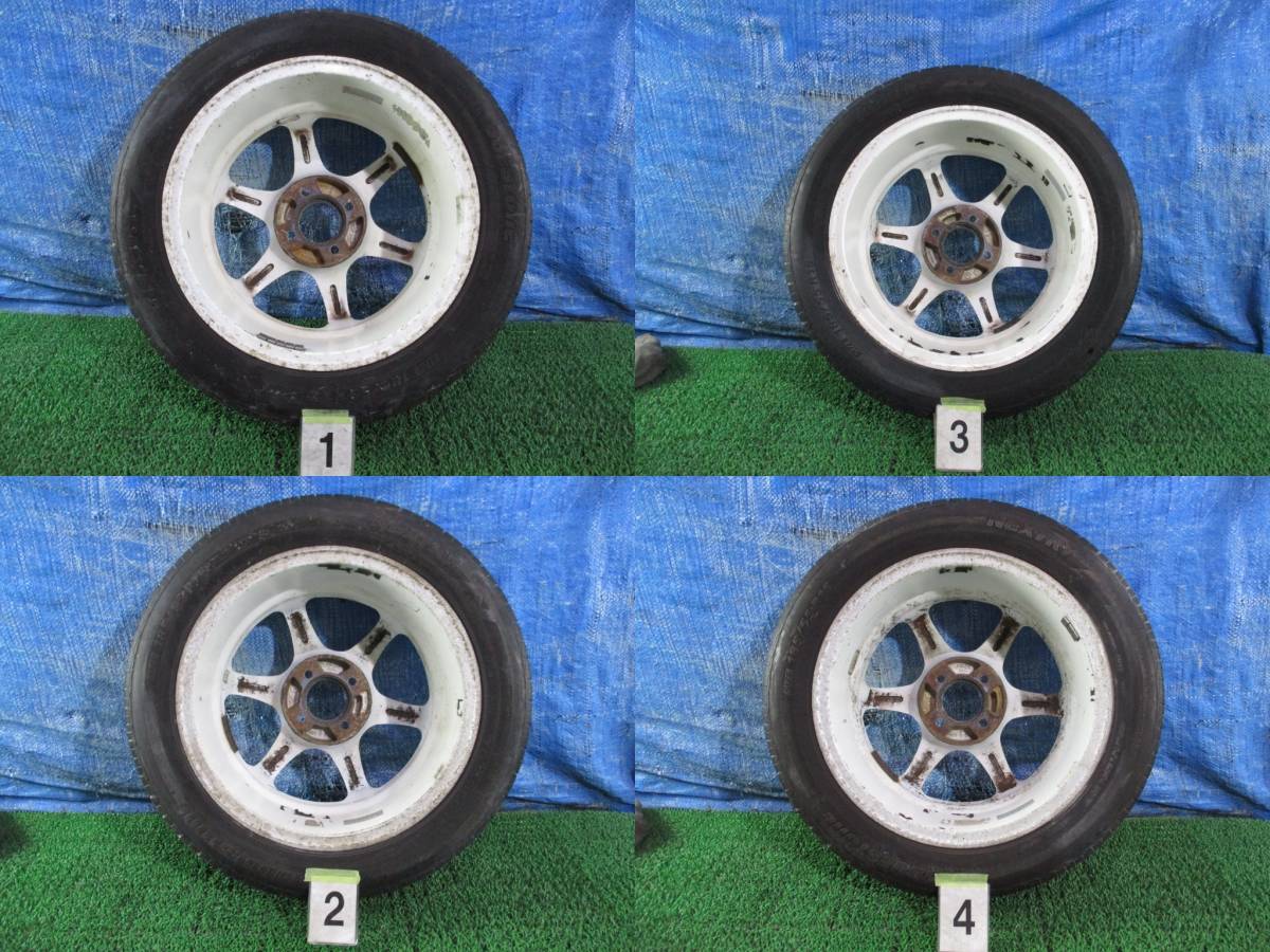 D-T0503★ DHS 社外 アルミホイールセット 15×6.5J オフセット 38 PCD 100 4穴 ハブ径 73㎜ BRIDGESTONE NEXTRY 185/55R15_画像4