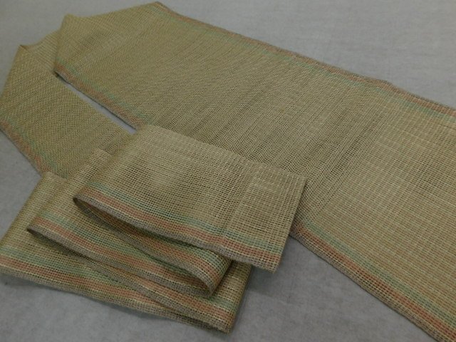 楽布特選〕P18007 「ひなや」製 手織り羅夏八寸名古屋帯 未使用仕立て