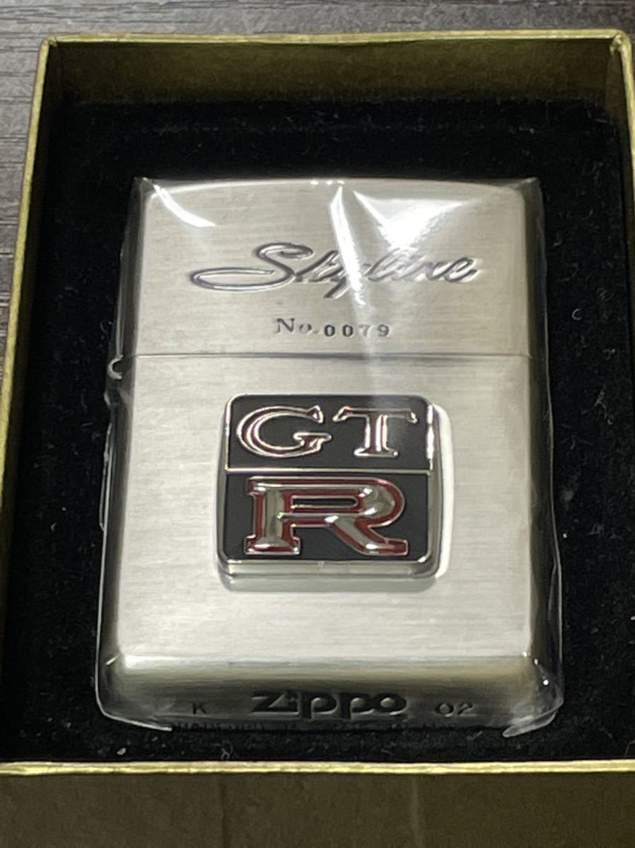 zippo SKYLINE GT-R S 20 6cyl DOHC 1988cc 限定品 スカイライン 2002年製 NISSAN 両面 立体メタル シリアルナンバー NO.0079