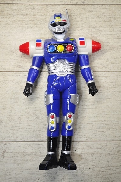 б/у # Gekisou Sentai CarRanger [ сигнал man ( Police звезда человек )] общая длина примерно 25cm фигурка sofvi * вписывание есть 