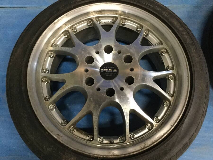 PIAA FR-1 ホイール&ラジアルタイヤセット 18x7.5J PCD139.7 6穴 OFF+25○ジャンク品_画像3