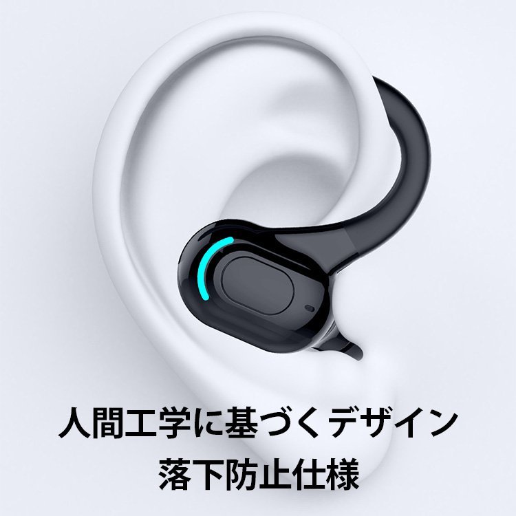 送料無料！グリーンカラー 高音質ワイヤレスイヤホン 片耳 ブルートゥースイヤホン Bluetooth 耳掛け式 長時間 HIFI音質 落下防止イヤホン_画像3