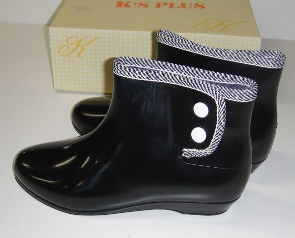 15031 B goods Short rain boots black S size (22.0cm-22.5cm) rain shoes KSL-09601 ⑤