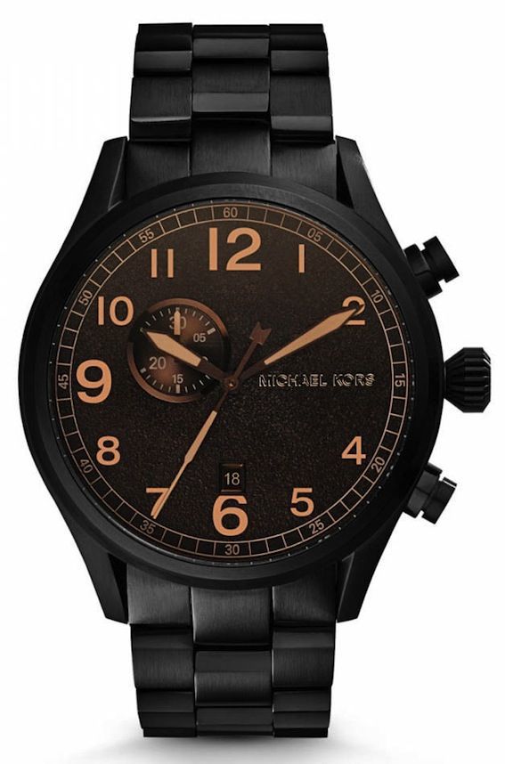☆MICHAEL KORS[マイケルコース] mk7067 Hangar Matte Black Stainless Steel メンズ ブラックステンレス クロノグラフ腕時計