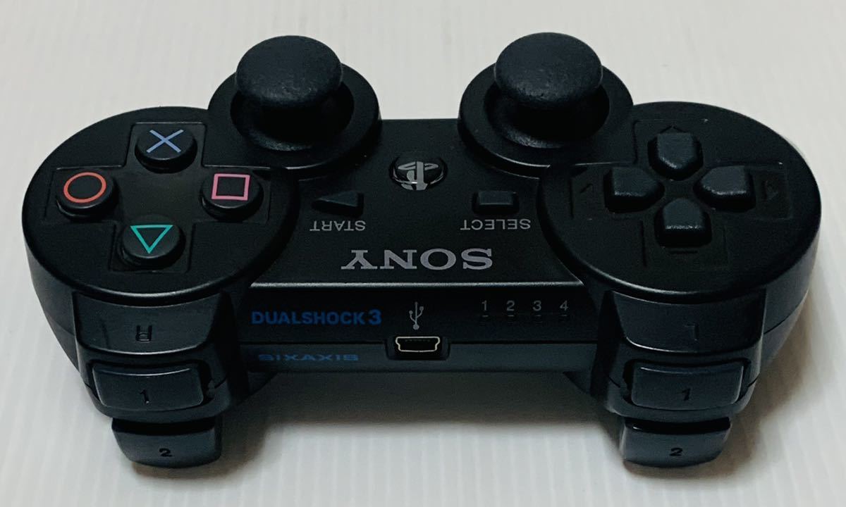 PS3 ワイヤレスコントローラー デュアルショック3 ブラック 動作確認済み 動作良好品 ソニー プレステ DUALSHOCK 1円スタート_画像3