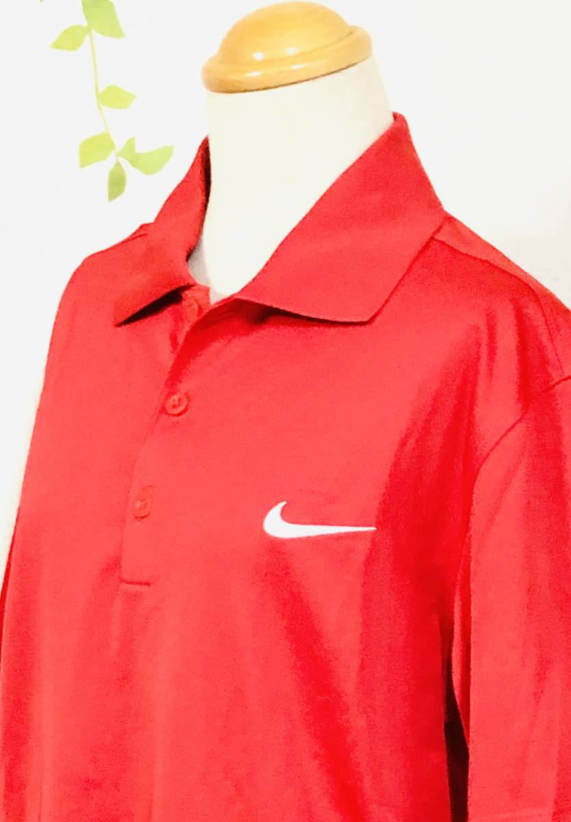 新品　NIKE GOLF　ナイキ　ゴルフウェア　半そでポロシャツ　（レッド）　メンズS　DRY-FIT