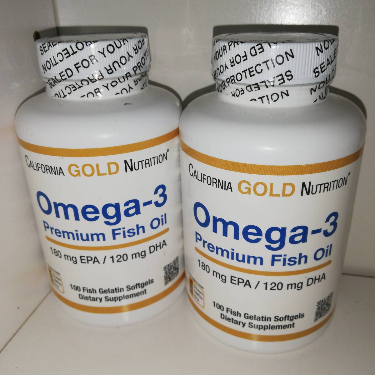 【2個セット】オメガ3 プレミアムフィッシュオイル DHA EPA 100粒 California Gold Nutrition【送料無料】_画像1