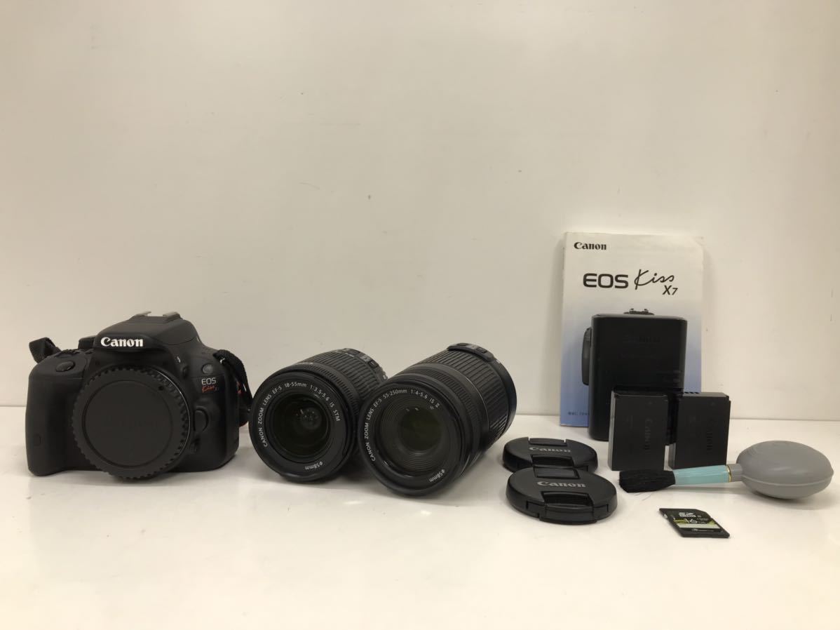 Canon キヤノン EOS Kiss X7 デジタル一眼レフカメラ レンズ2点