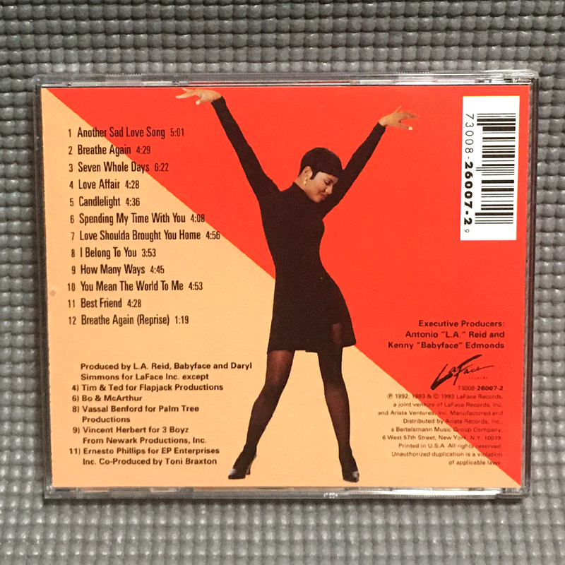 【送料無料】 Toni Braxton - Toni Braxton 【CD】 Another Sad Love Song Breathe Again Babyface / LaFace Records - 73008 26007-2の画像2