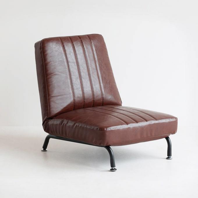  single sofa dark brown imitation leather reclining chair ib0098