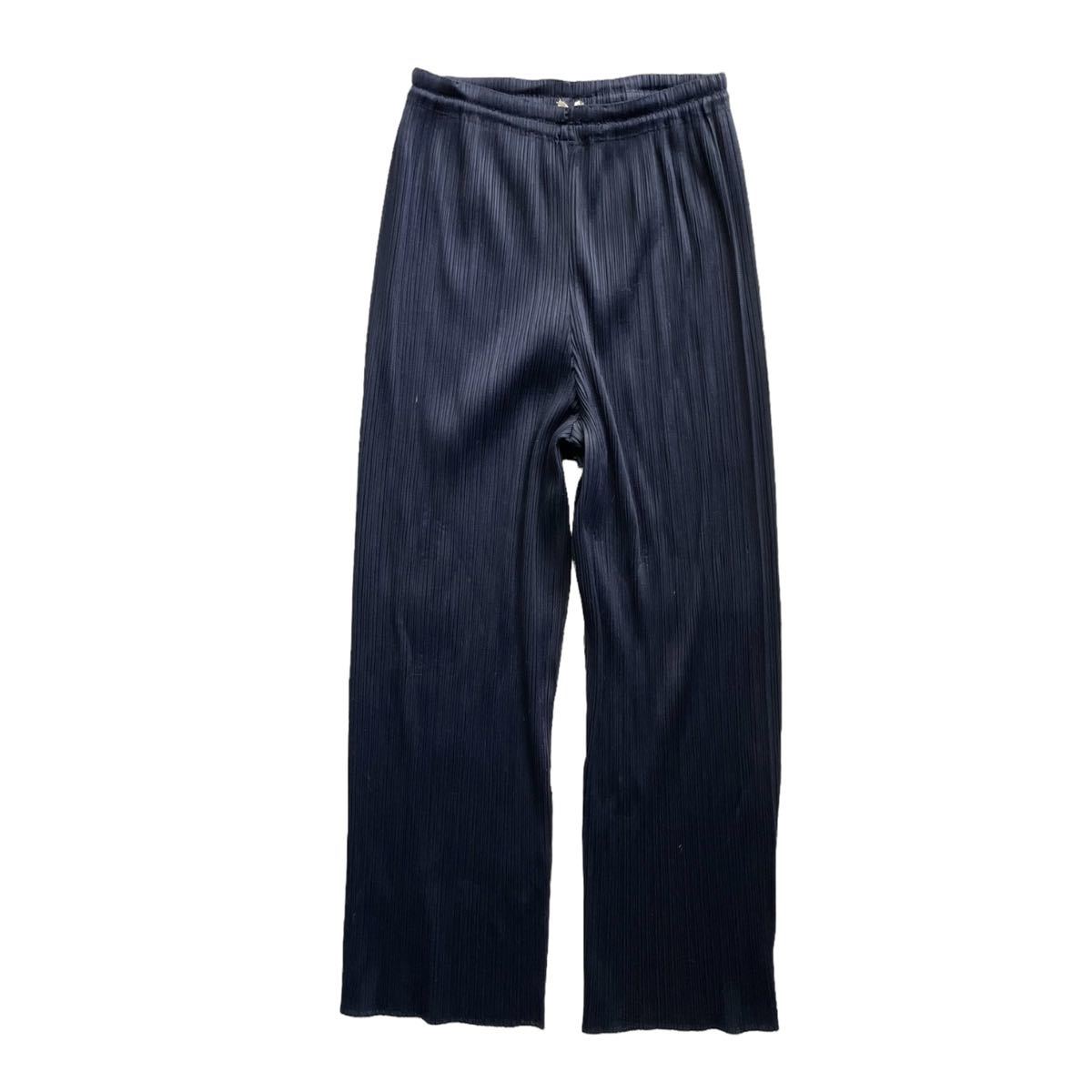 PLEATS PLEASE カジュアルパンツ 紺 プリーツプリーズ イッセイミヤケ