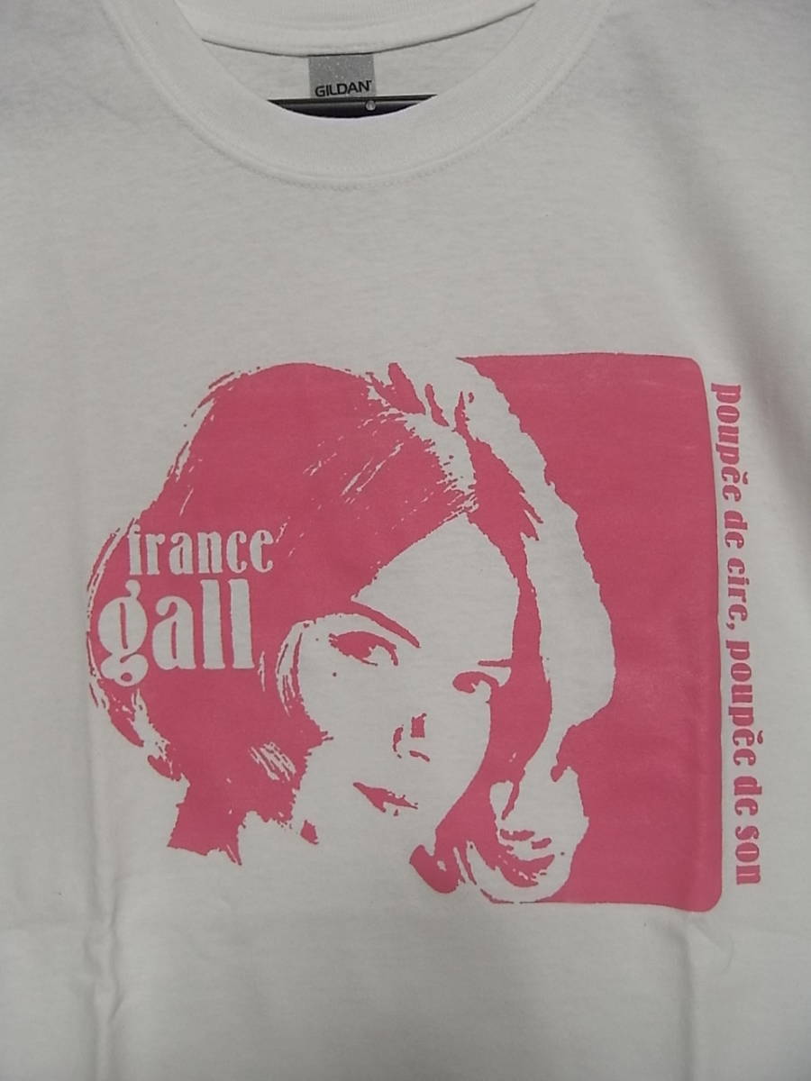 即決★新品フレンチ・ポップ関連Ｔシャツ★フランス・ギャル★FRANCE GALL★poupee de cire,poupee de son★ホワイト×ピンク★S/M/L対応可_画像2