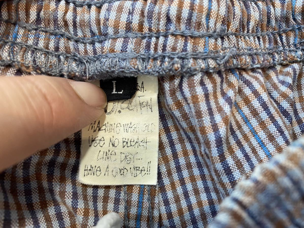 80s USA製 OLD STUSSY チェック ビーチ ショーツ L | consorciodebens
