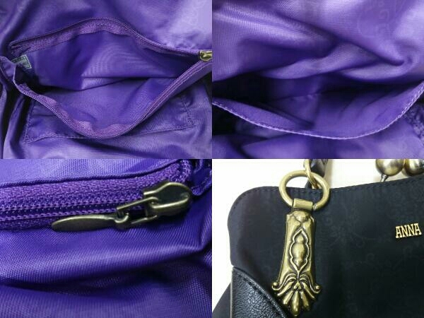 ANNA SUI アナスイ パレス ハンドバッグ 315171 ブラック ゴールド 黒