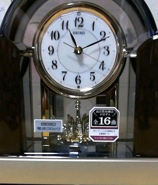 【時間指定不可】 スタンダード 模様光沢仕上げ クロック ツイン・パ 新品 置き時計 セイコー 濃茶 SEIKO BY238B 未使用品 マーブル 電波時計 一般