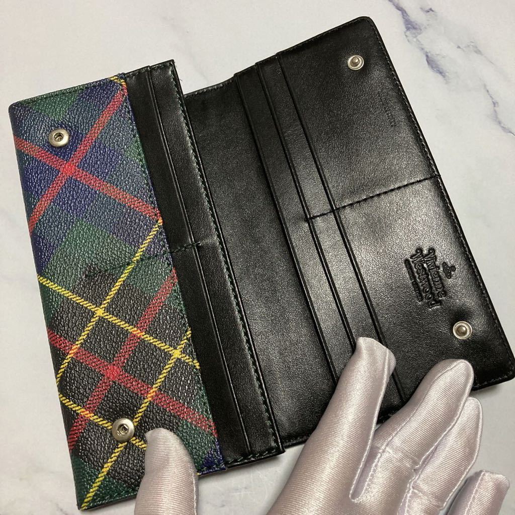 ★ Vivienne Westwood ヴィヴィアン 長財布 チェック 中古【鑑定済み 本物保証】