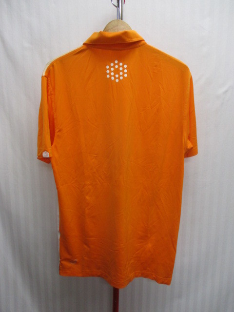 プーマゴルフ　メンズポロシャツ　メンズM　オレンジ白ポロシャツ　半袖シャツ　オレンジ白シャツ　速乾スポーツシャツ　ゴルフウェア04283_画像5